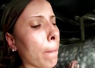 Loose fuckbox ready for horse trouser snake